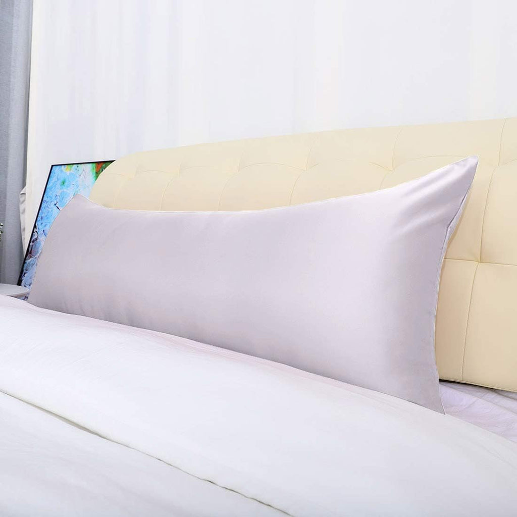 uxcell Body Pillow Cover, 20x72 Inch Light Lilac Silky Satin Body Pillowcases for Hair and Skin, Soft Cooling Smooth Pillow Case with…