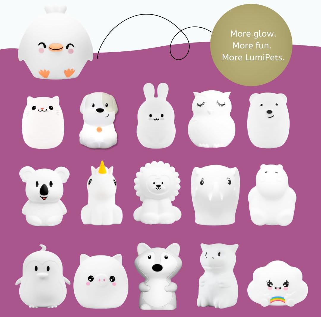 Lumipets Clara the Chick Squishy Silicone Night Light for Kids | Cute Night Light with Remote & Touch Control for Baby & Toddler Bedrooms…