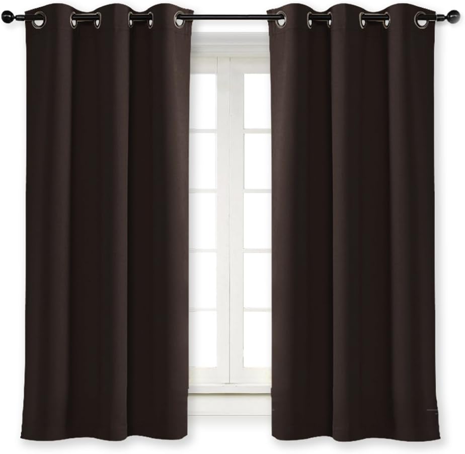 NICETOWN Thermal Insulated Blackout Curtain and Drapery Triple Weave Soundproof Solid Ring Top Window Drape for Bedroom (Sold…