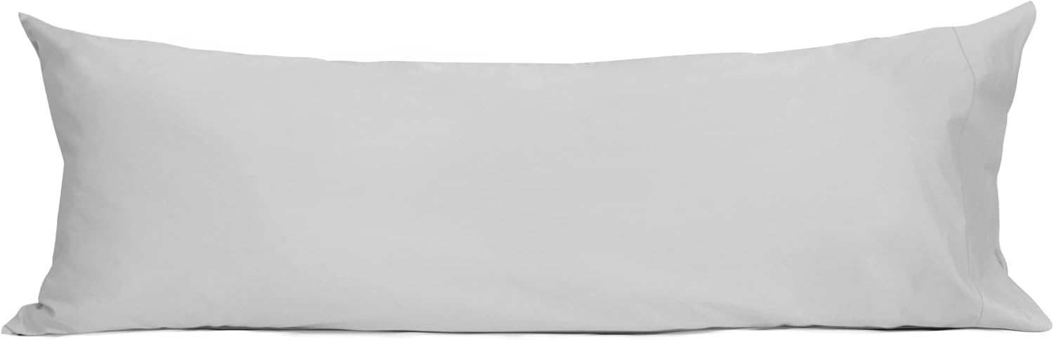 Sunflower Body Pillowcase 100% Cotton Long Pillow Cover/Case Envelope Closure 1 Pack, 20×54 inches Ash, Soft and Breathable
