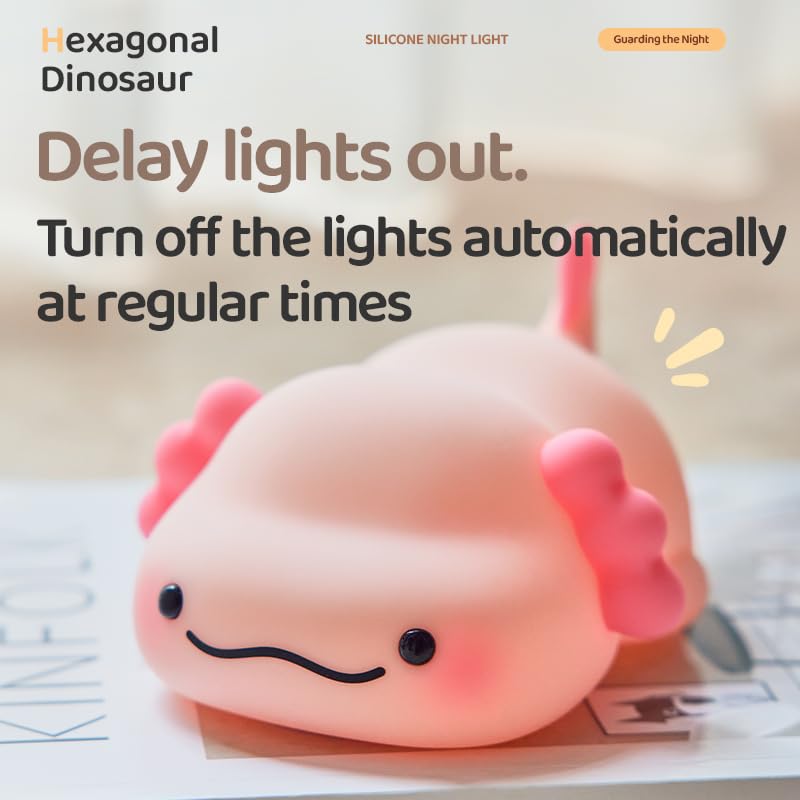 Atsuinightlight ATSUI Axolotl Night Light, LED Squishy Novelty Animal Lamp, Food Grade Silicone, 3 Level Dimmable, Breastfeeding Nursery Ni…