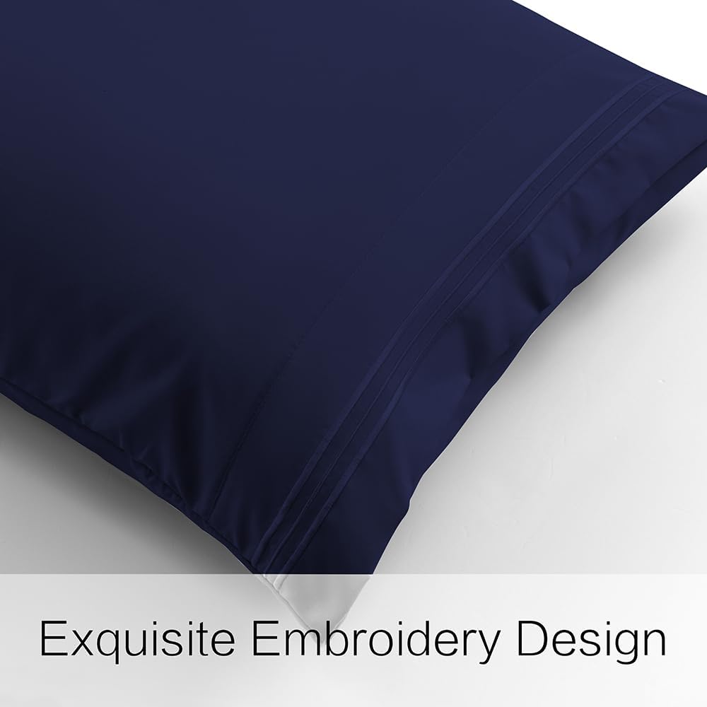 NookZuzu Body Pillowcase,1 Pack Queen Body Pillow Case,20"x54" Microfiber Long Pillowcase for Bed, Navy Body Pillow Case Cover, Ultra Soft an…