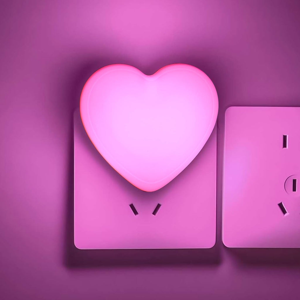 INZU Cute Night Light, Heart Night Light for Kids, LED Nightlight with Auto Dusk to Dawn Sensor, Nightlight Plug into Wall with Soft Warm…