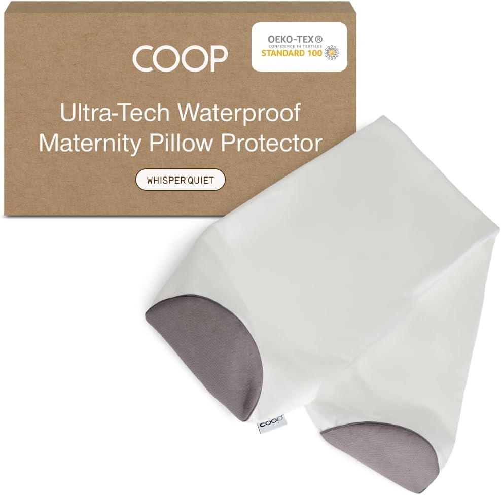 Coop Home Goods Ultra-Tech Waterproof Maternity Pillow Protector – Zippered Cover for U-Shaped Maternity Pillows, Oeko-Tex Certified…