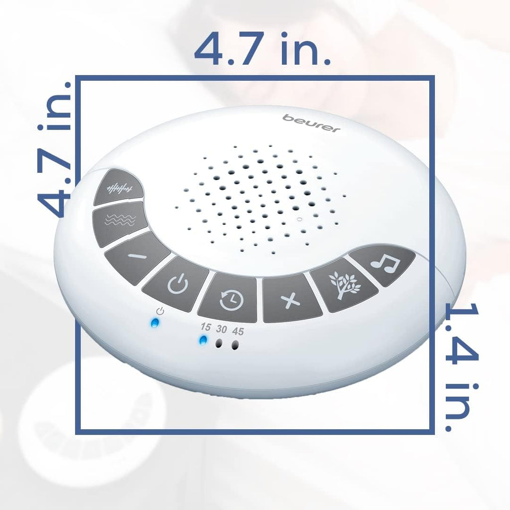 Beurer White Noise Machine with 4 Soothing Sounds | Sound Machine with Auto Shut-Off Sleep Timer | Portable White Noise Machine for…