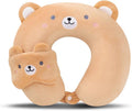 MissSoul Kids Neck Pillow for Travel with Sleep Eye Mask, Cute Travel Neck Pillow, Memory Foam Flight Sleeping Headrest Pillow for Boys & G…