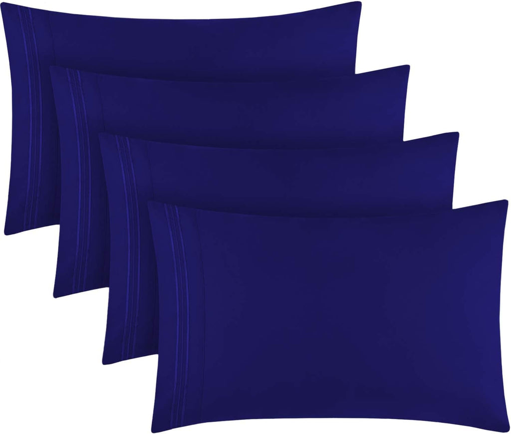 Mellanni Pillow Cases Set - 4 PC Iconic Collection Pillowcases - Luxury, Extra Soft, Cooling Pillow Covers - Wrinkle, Fade, Stain Resistant…
