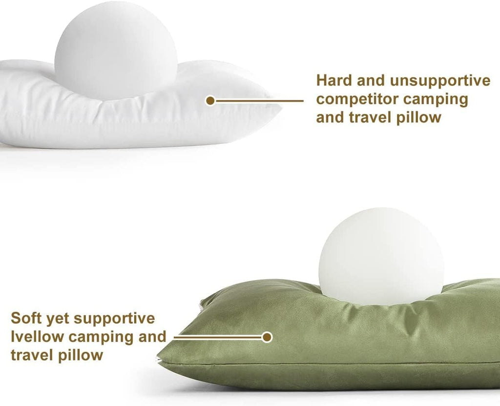 Ivellow Memory Foam Travel Pillow Compressible Camping Pillow for Sleeping Shredded Memory Foam Pillow Compact Firm Supportive Travel Pillo…