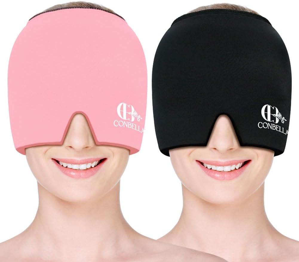 Conbella Migraine Relief Cap, Soothing Headache Ice Face Mask Products, Hot and Cold relaxation, Migraine Headache Relief Cap for…