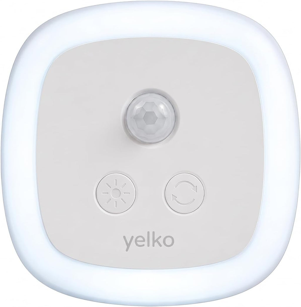 YELKO Motion Sensor Night Light - Plug-in Cool White Light Anti-Glare LED Nightlight, 5 Levels Adjustable Brightness, Timer Function for…