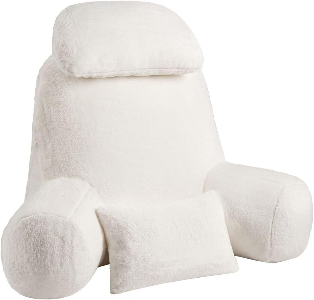 NOONTIDE Reading Pillow for Sitting up in Bed and Couch,32" X-Large Back Pillow for Adult & Teens with Soft Adjustable Neck Roll Backrest…