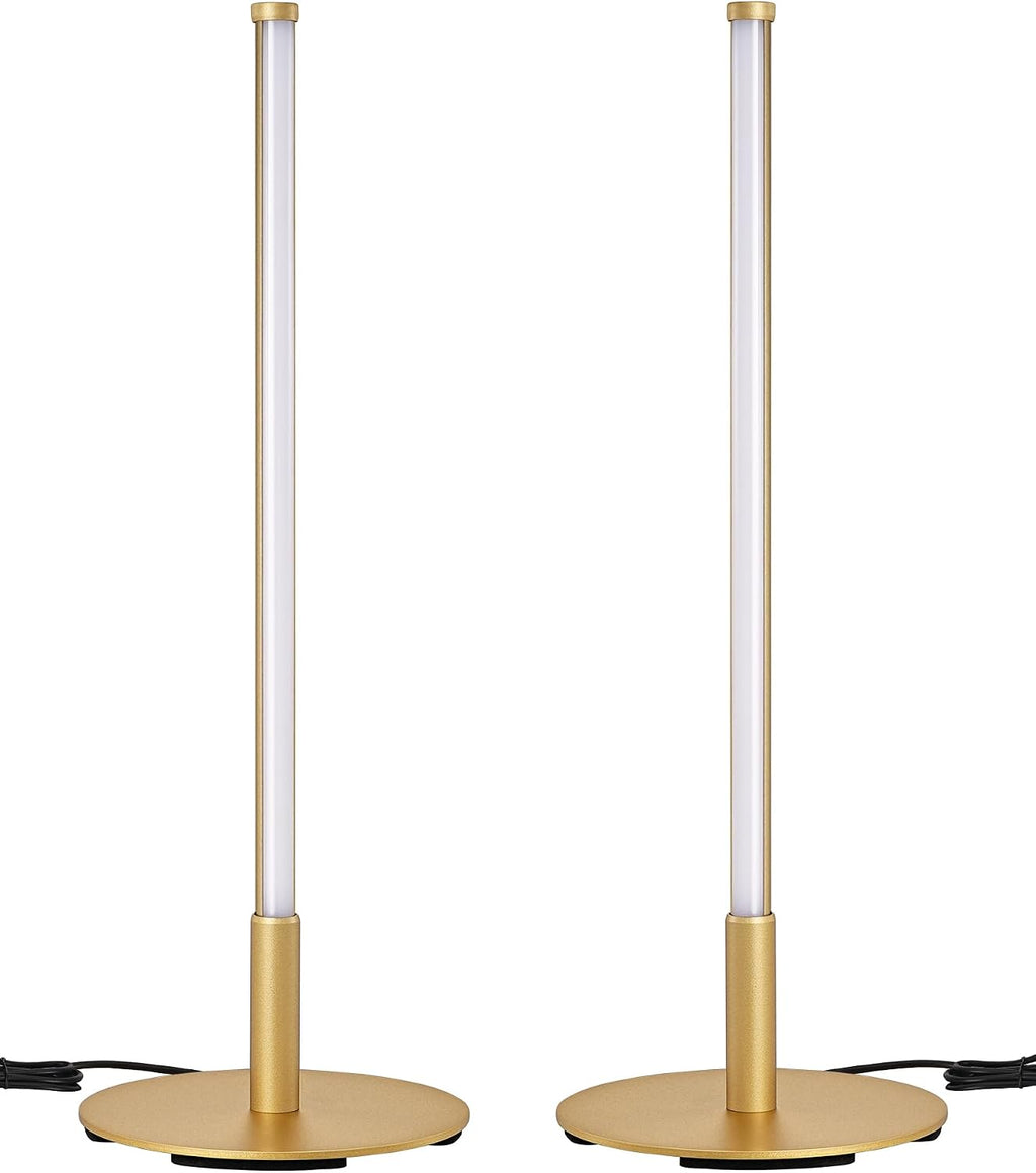 Edishine Upgraded LED Table Lamp Set of 2, Stepless Dimmable Bedside Lamps with Metal Finish & 3 Color Temperature, 6W Modern Desk Lamps, G…