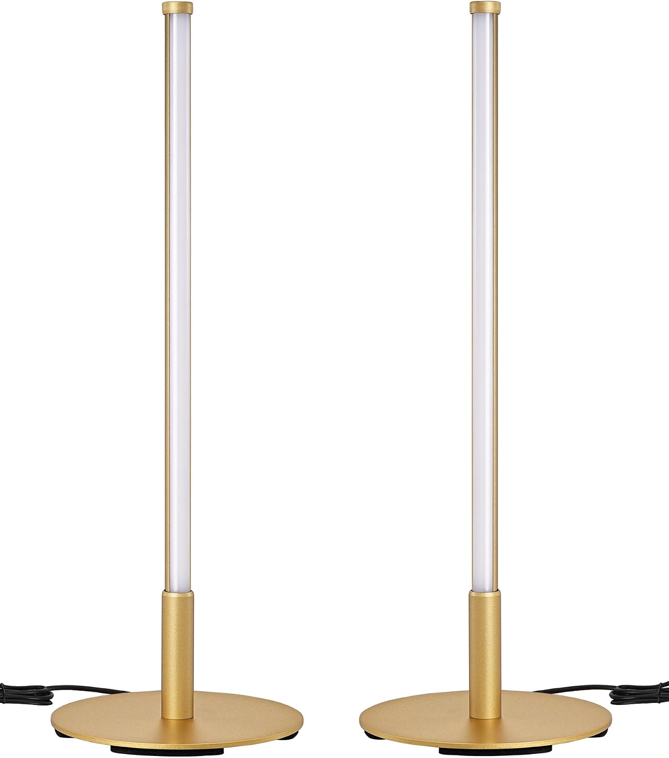 Edishine Upgraded LED Table Lamp Set of 2, Stepless Dimmable Bedside Lamps with Metal Finish & 3 Color Temperature, 6W Modern Desk Lamps, G…