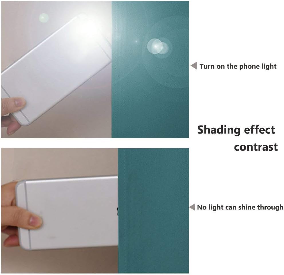 Nicetown 100% Blackout Short Curtains with Black Liners, 2 Panels, 37" W by 63" L, Sea Teal, Solid Thermal Insulated Full Blackout 2-Layer…