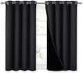 Nicetown 100% Blackout Curtains 45 inches Length, 2 Thick Layers Completely Blackout Window Treatment Thermal Insulated Lined Drapes for Ba…