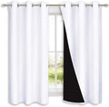Nicetown Pure White 100% Blackout Lined Curtains, 2 Thick Layers Completely Blackout Window Treatment Panels Thermal Insulated Drapes for K…