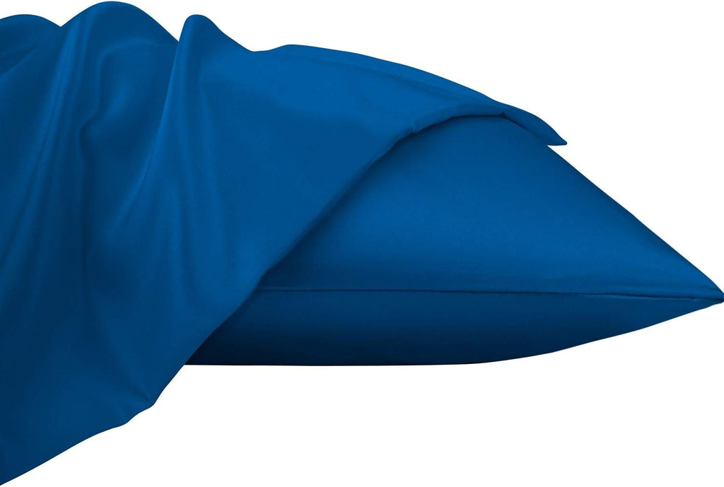 Ntbay Zippered Satin Pillow Cases for Hair and Skin, Luxury Standard Hidden Zipper Pillowcases Set of 2, 20x26 Inches, Royal Blue 26 Inches…