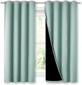 Nicetown Aqua Blue 100% Blackout Lined Curtains, 2 Thick Layers Completely Blackout Window Treatment Thermal Insulated Drapes for Kitchen/B…