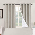 H.VERSAILTEX Linen Blackout Curtains 45 Inches Long 100% Absolutely Blackout Thermal Insulated Textured Linen Look Curtain Draperies…