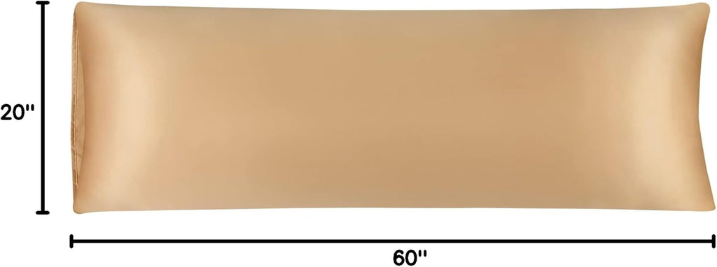 uxcell Body Pillow Cover, 20x60 Inch Gold Silky Satin Body Pillowcases for Hair and Skin, Soft Cooling Smooth Pillow Case with Envelope…