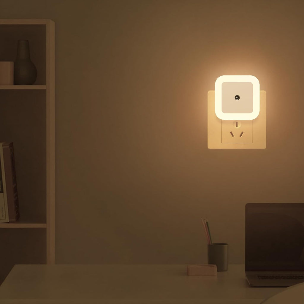 Night Lights Plug into Wall, Automatic LED Night Light with Dusk to Dawn Sensor, Modern Square Night Lite for Hallway & Bedroom, 0.5W…