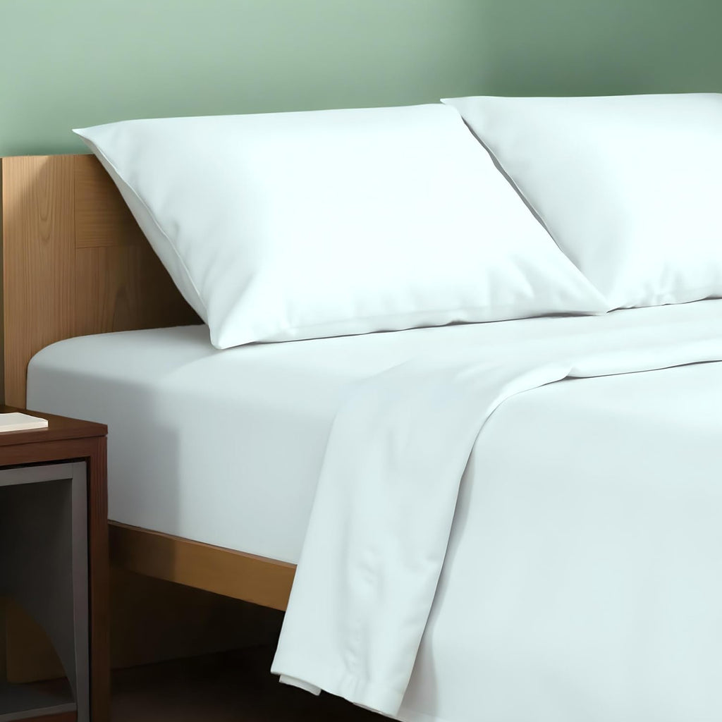 TEXAS LINEN CO. 100% Organic Cotton Sheets Full Size - 4 PC Organic Cotton Full Percale Weave Sheet Set, Soft, Cooling, Crisp &…
