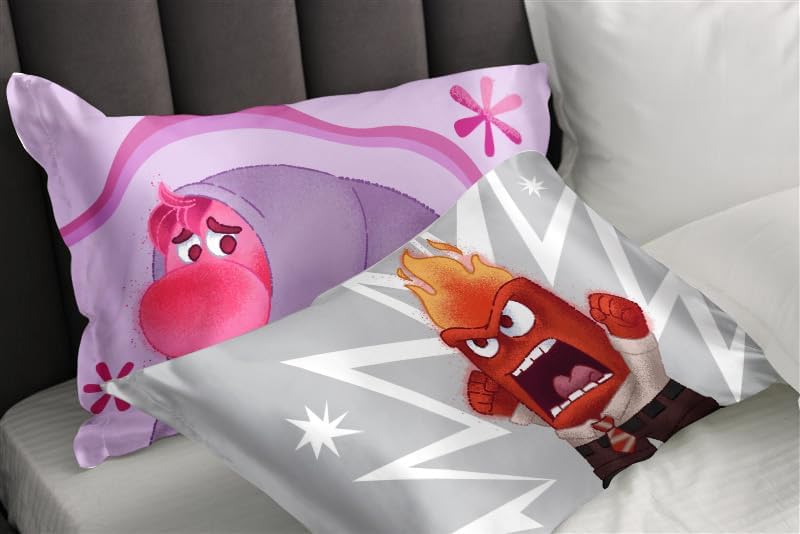 JayFranco Disney Pixar Inside Out Embarrassment Satin Pillowcase - Standard Size 20x30 Inch Silky Soft Purple Pillow Cover 30 inch