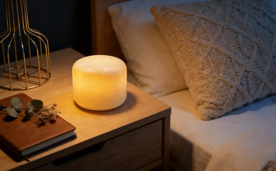 Marmor Marble Lamp Night Light Touch Bedside Table Lamp for Bedroom, Type-C Rechargeable Small Desk Bedside Small Lamps, Eye Caring Dimmable…