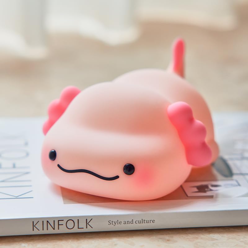 Atsuinightlight ATSUI Axolotl Night Light, LED Squishy Novelty Animal Lamp, Food Grade Silicone, 3 Level Dimmable, Breastfeeding Nursery Ni…