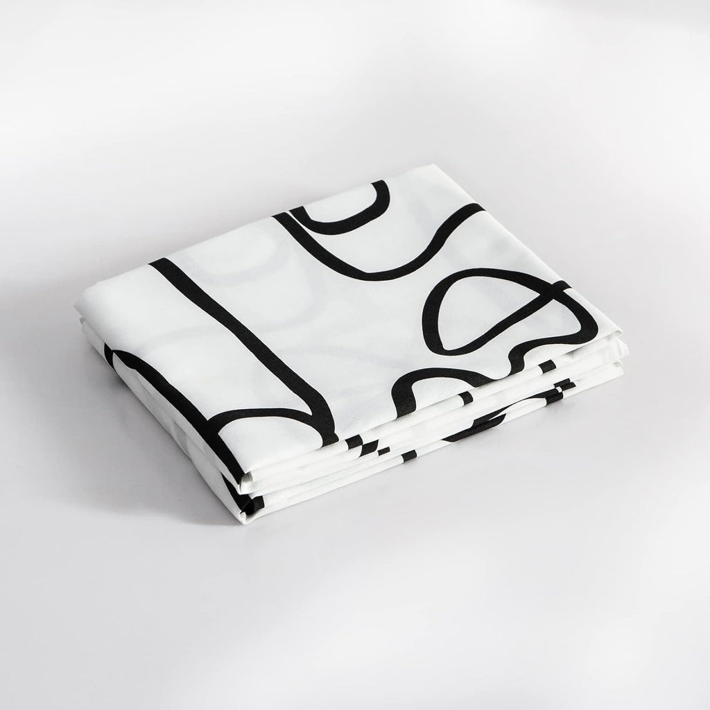 YuHeGuoJi Black White Pillow Cases Set of 2 Queen 100% Cotton Geometric Face Print Pillow Covers Decorative Abstract Artistic Striped Pillo…