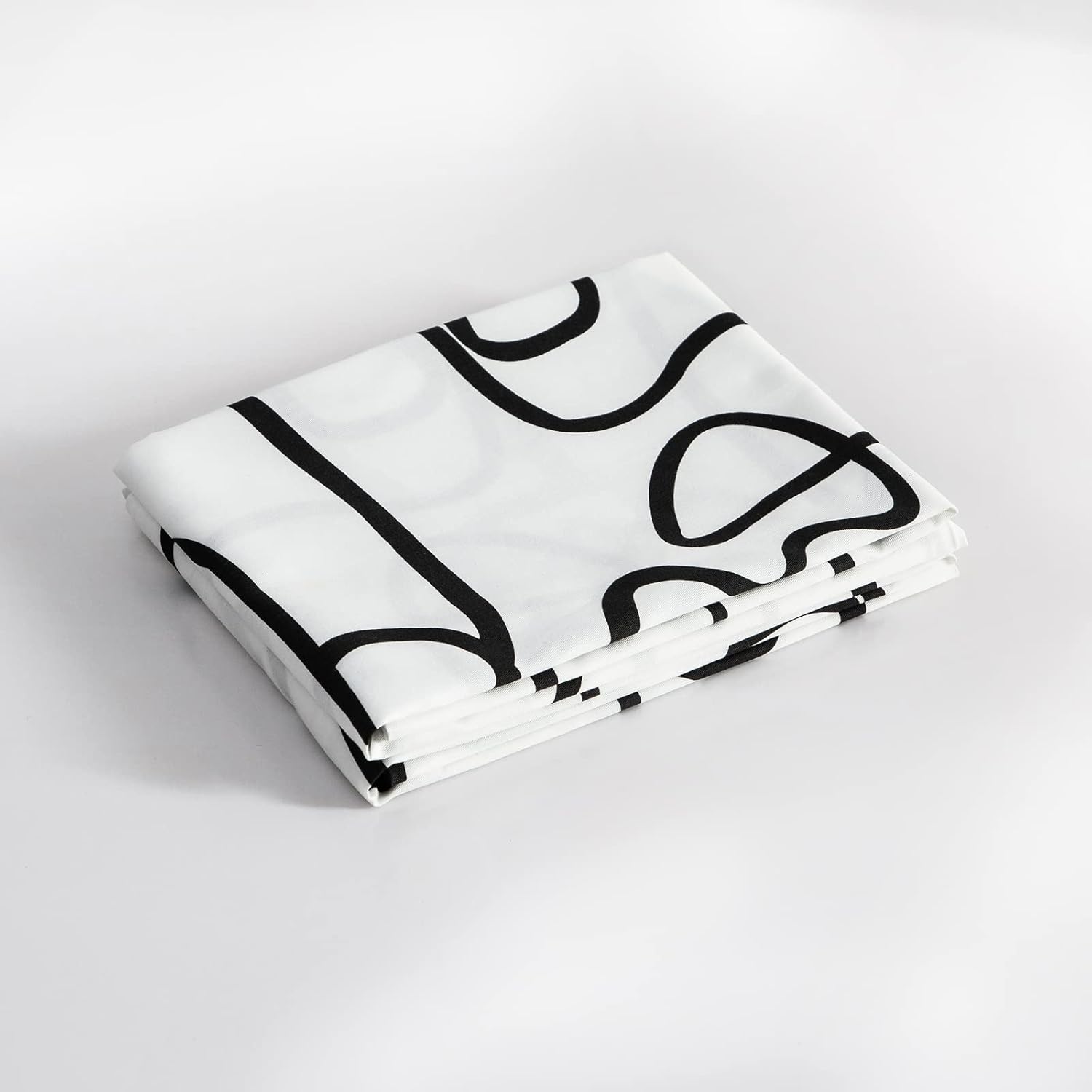 YuHeGuoJi Black White Pillow Cases Set of 2 Queen 100% Cotton Geometric Face Print Pillow Covers Decorative Abstract Artistic Striped Pillo…