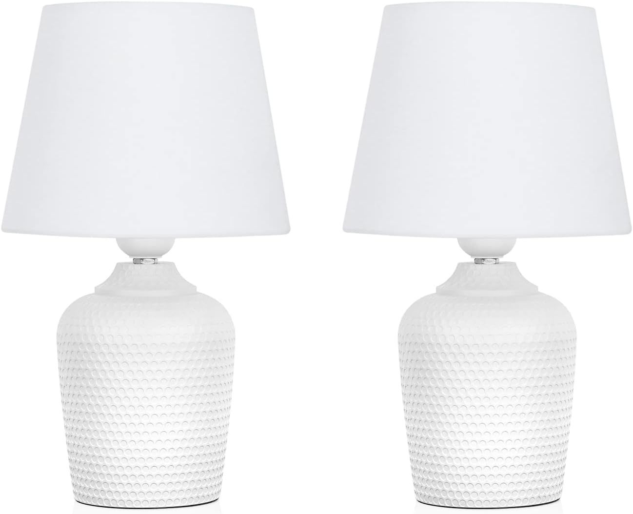 Sucolite Small 11.8" Table Lamps Set of 2, Bedside Nightstand Lamps for Bedroom Kid’s Room, Cute Desk Lamps with Studded Texture Base for…