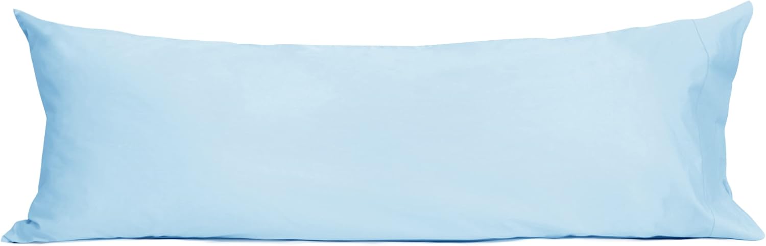 Sunflower Body Pillowcase 100% Cotton Long Pillow Cover/Case Envelope Closure 1 Pack, 20×54 inches Ashley Blue, Soft and Breathable