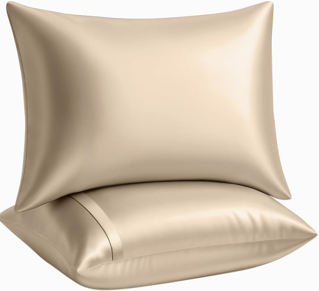 Blissford Satin Pillowcase with Zipper, for Hair and fabric comfort, Feels Soft and Cool Like a Silk Pillowcase, Satin Pillow Cases 2…