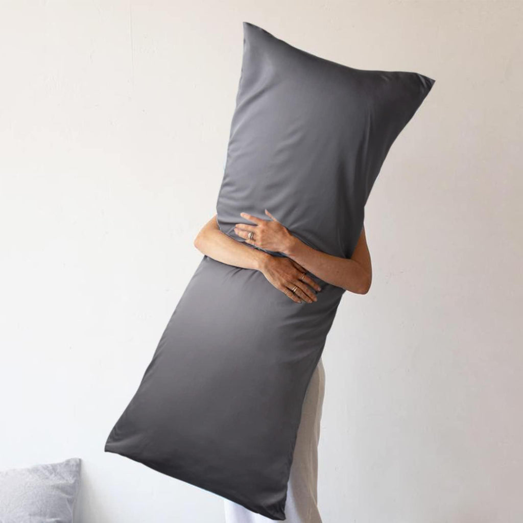 WishSmile Body Cooling Pillowcase Long Pillow Case Breathable Cool Silky Soft Rayon Derived from Bamboo Fabric, Hair and Skin Friendly, Dar…