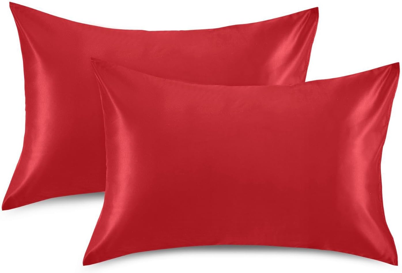 Red Color Pillow Covers Silk Pillowcase for Hair and Skin Soft Smooth Cooling Satin Pillowcase Queen Size Pillow Case for Women Boys…