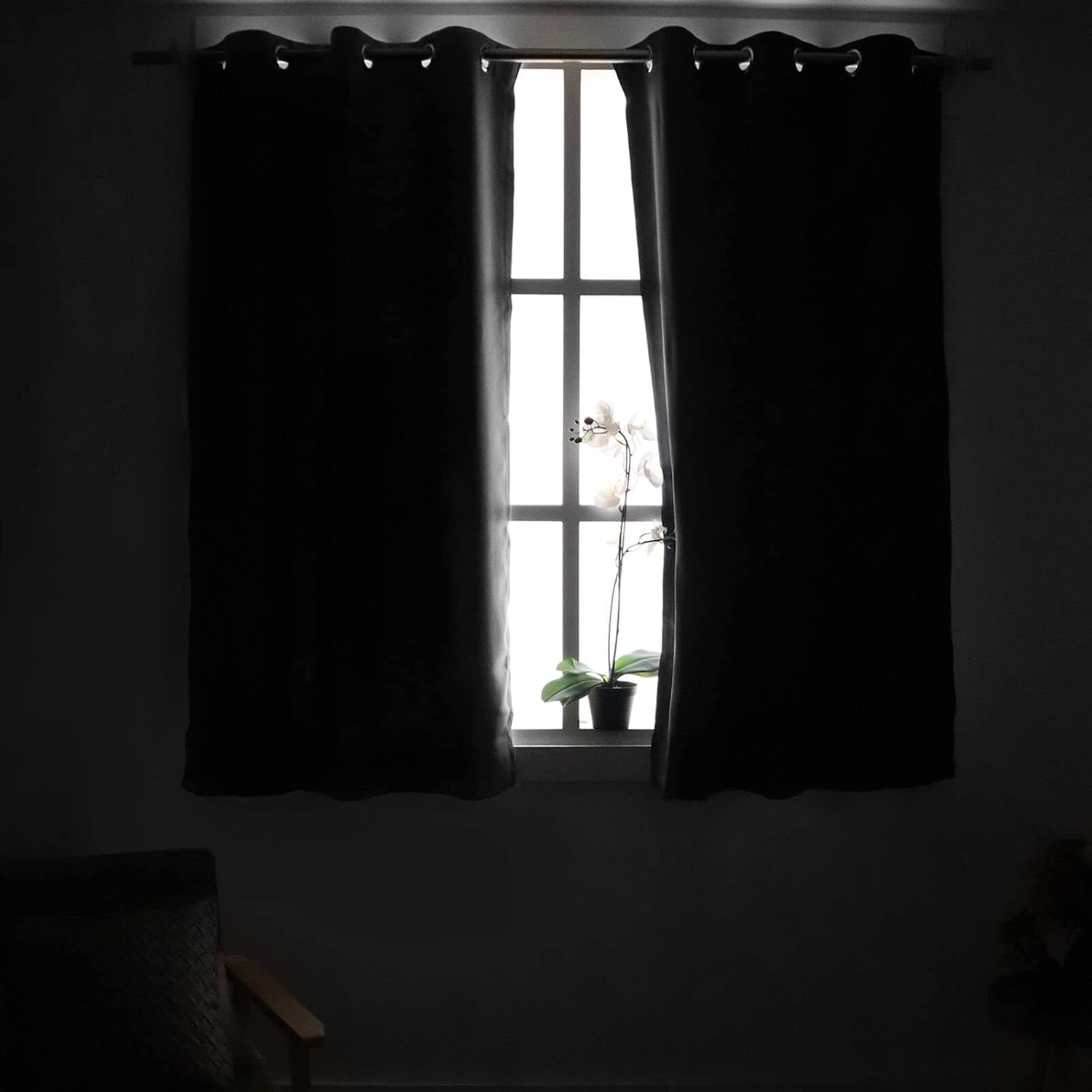 YoungsTex Brown Blackout Curtains 45 Inches Length for Bedroom Kitchen Window - Short Thermal Insulated Drapes with Grommet Room Darkening…