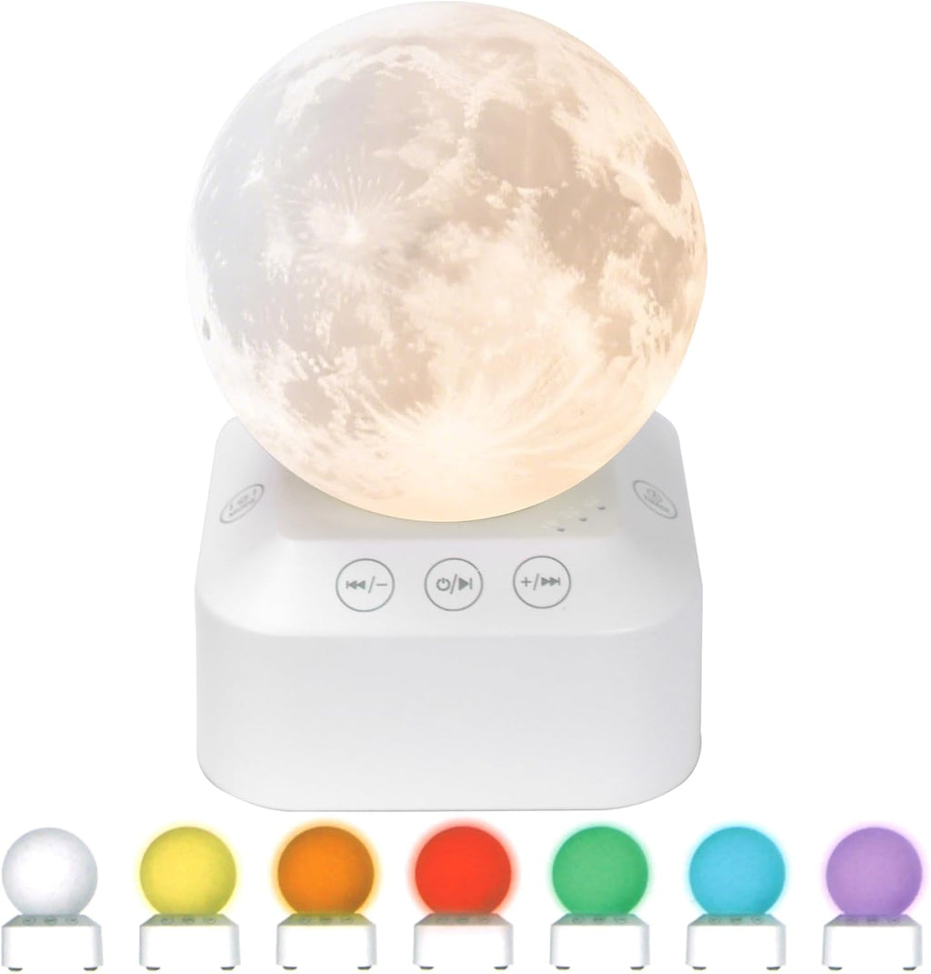Rukico White Noise Sleep Machine with Moon Lamp Night Light,24 Soothing Sounds, Adjustable RGB Color Changing, for Babies &…