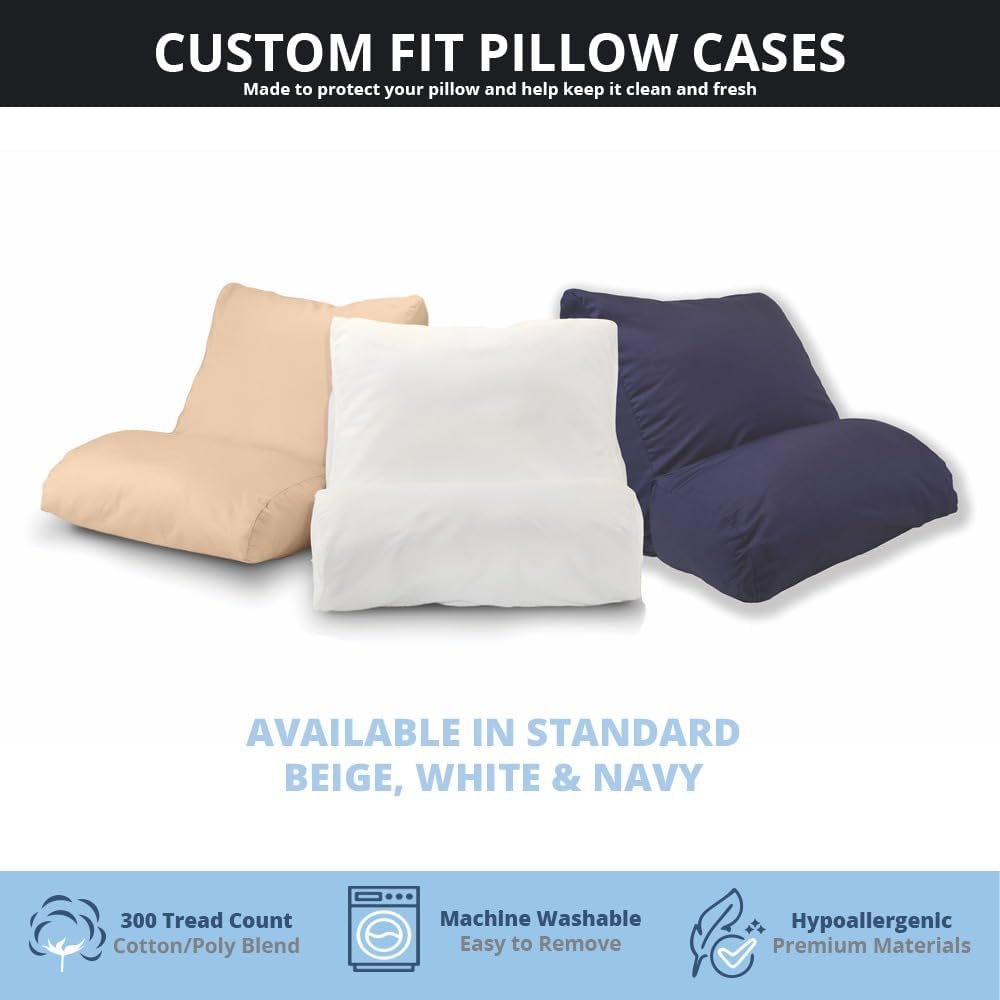 Contour Flip Pillowcase Protector, Navy Standard (20 inch Width) (Pack of 2)