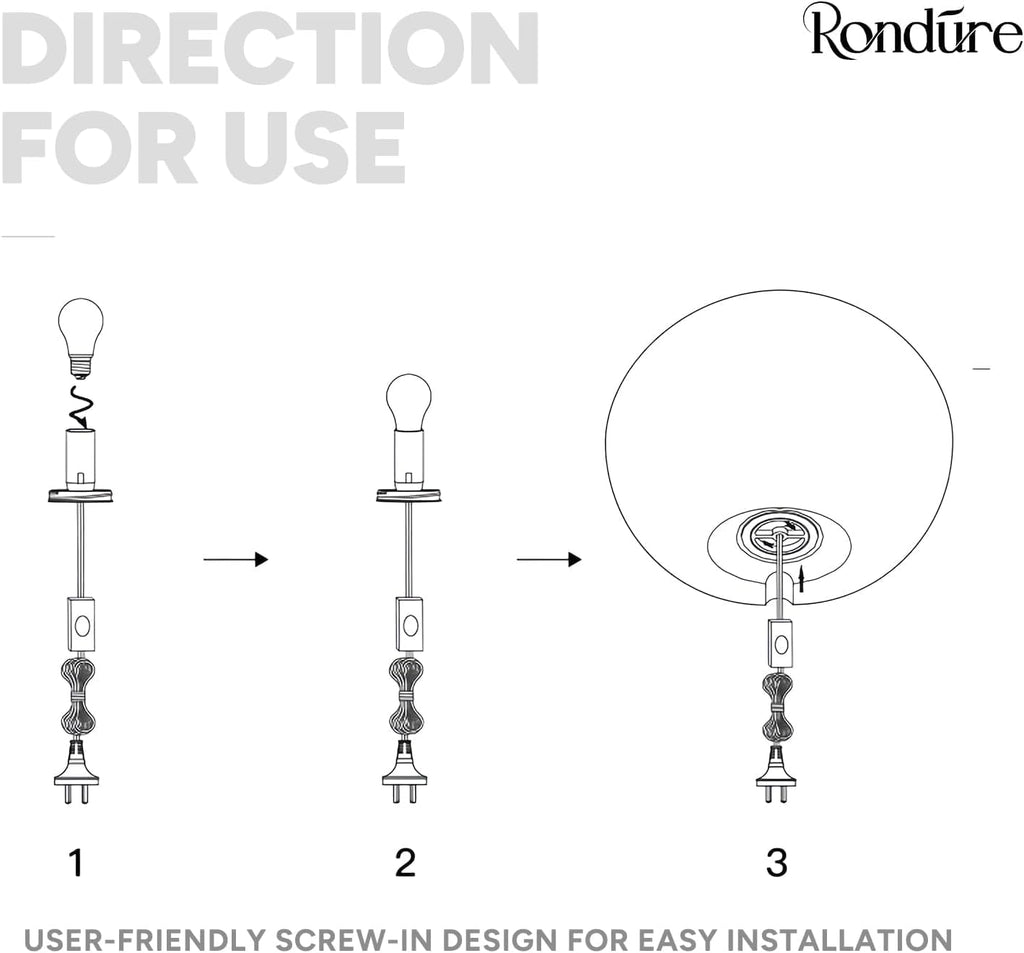 Rondure 15.8" Modern Ceramic Table Lamp, Fully Dimmable Modern Bedside Lamps for Bedroom, Living Room and Nightstand, White Translucent Cer…