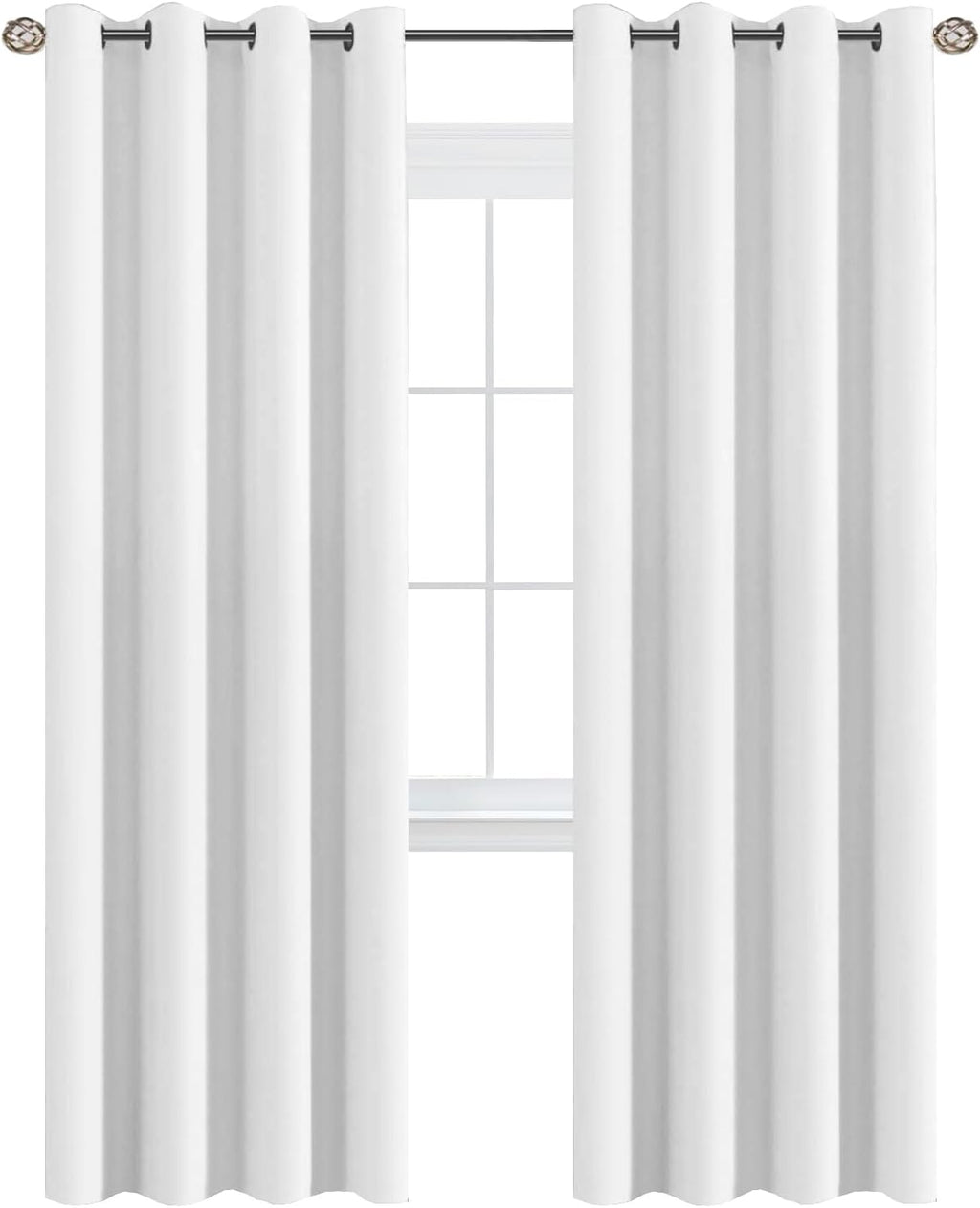 H.VERSAILTEX White Curtains for Bedroom Pure White Curtain 96 inches Long for Christmas Thermal Insulated Window Treatment Pane…
