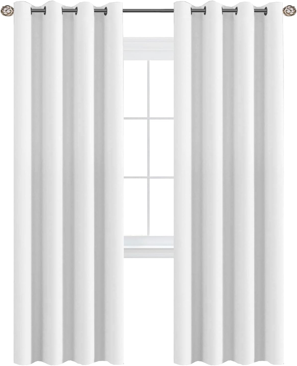 H.VERSAILTEX White Curtains for Bedroom Pure White Curtain 96 inches Long for Christmas Thermal Insulated Window Treatment Pane…