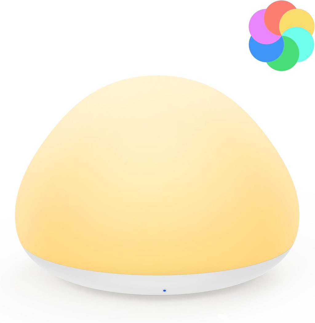 Baby Night Light for Nursery, Soft Silicone Tap Control Night Lamp with 8 Color Changing, Stepless Dimming, Rechargeable Portable Night…