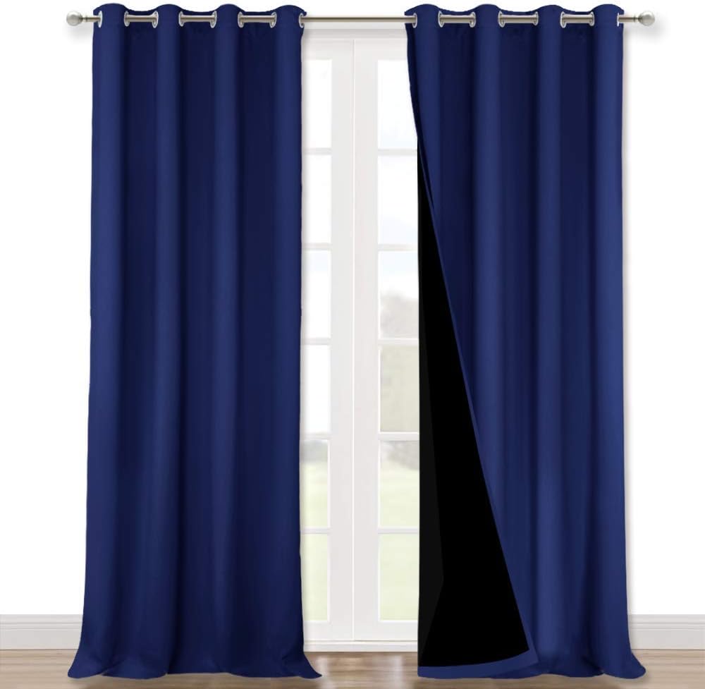 Nicetown 100% Blackout Blinds, Laundry Room Decor Window Treatment Curtains, Thermal Insulated Energy Smart Drapes and Draperies for Villa,…