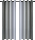 Yakamok Gray and Greyish White Thermal Insulated Grommet Light Blocking Window Drapes, Room Darkening Gradient Color Ombre Curtains for Bedr…