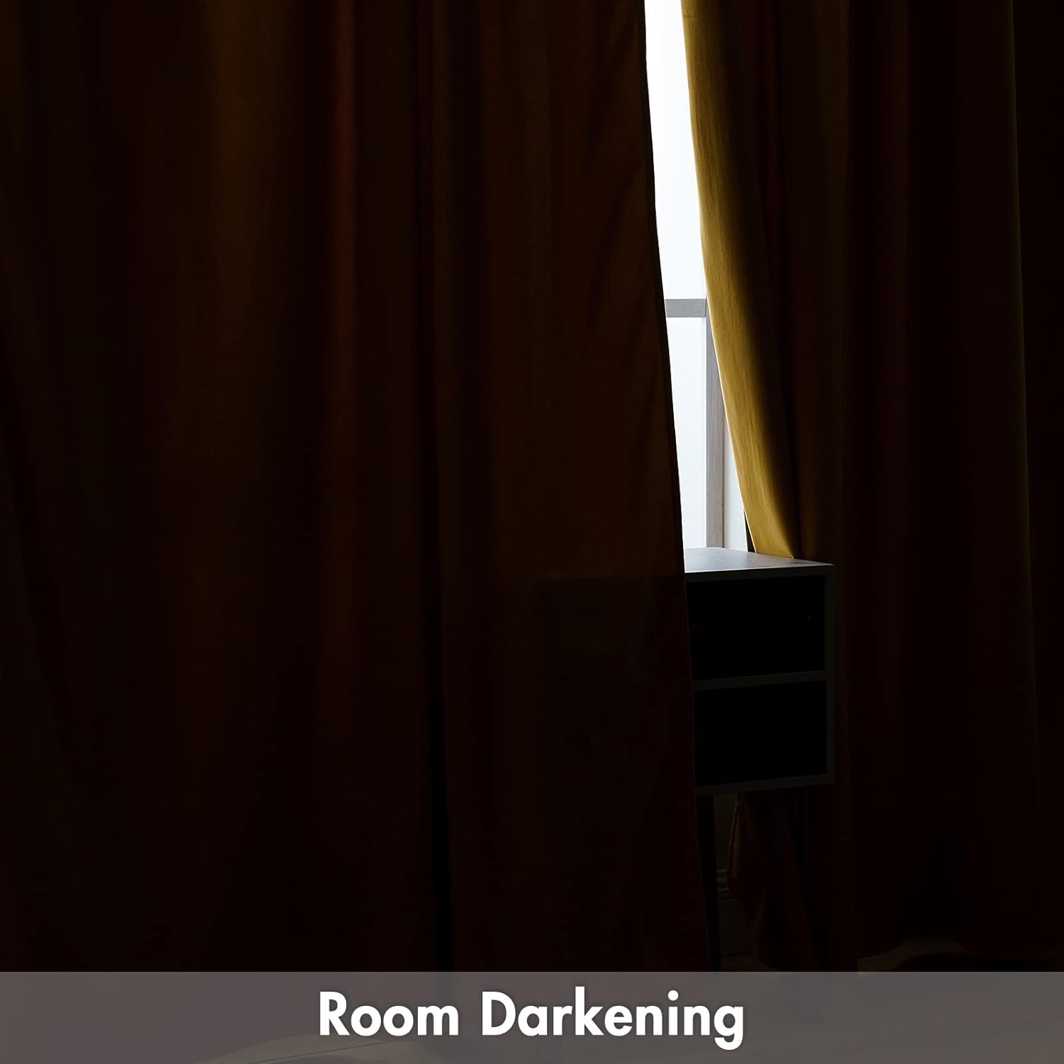 MIULEE Mustard Yellow Velvet Curtains Thermal Insulated Blackout Curtain Fall Drapes for Bedroom Living Room Darkening 84 Inches Long…