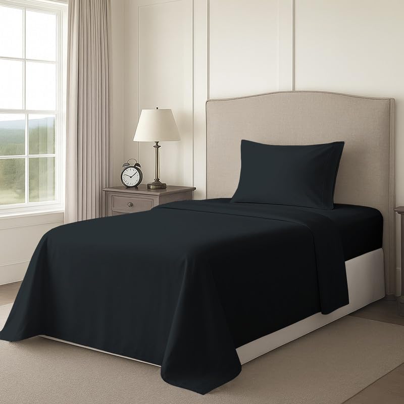 Pizuna Twin Sheet Set 100% Luxury Cotton 800 Thread Count Soft Sateen Weave Breathable Hotel Quality Cooling Bed Sheets Twin Size Bedding S…