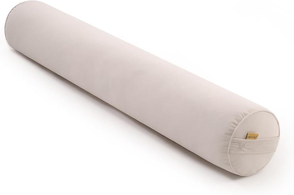 Body Pillow for Adults, Long Round Pillow, Big Cylindrical Pillow, Large Full Bolster Pillows for Side Sleepers (Misty White, 47.24"*7.87")