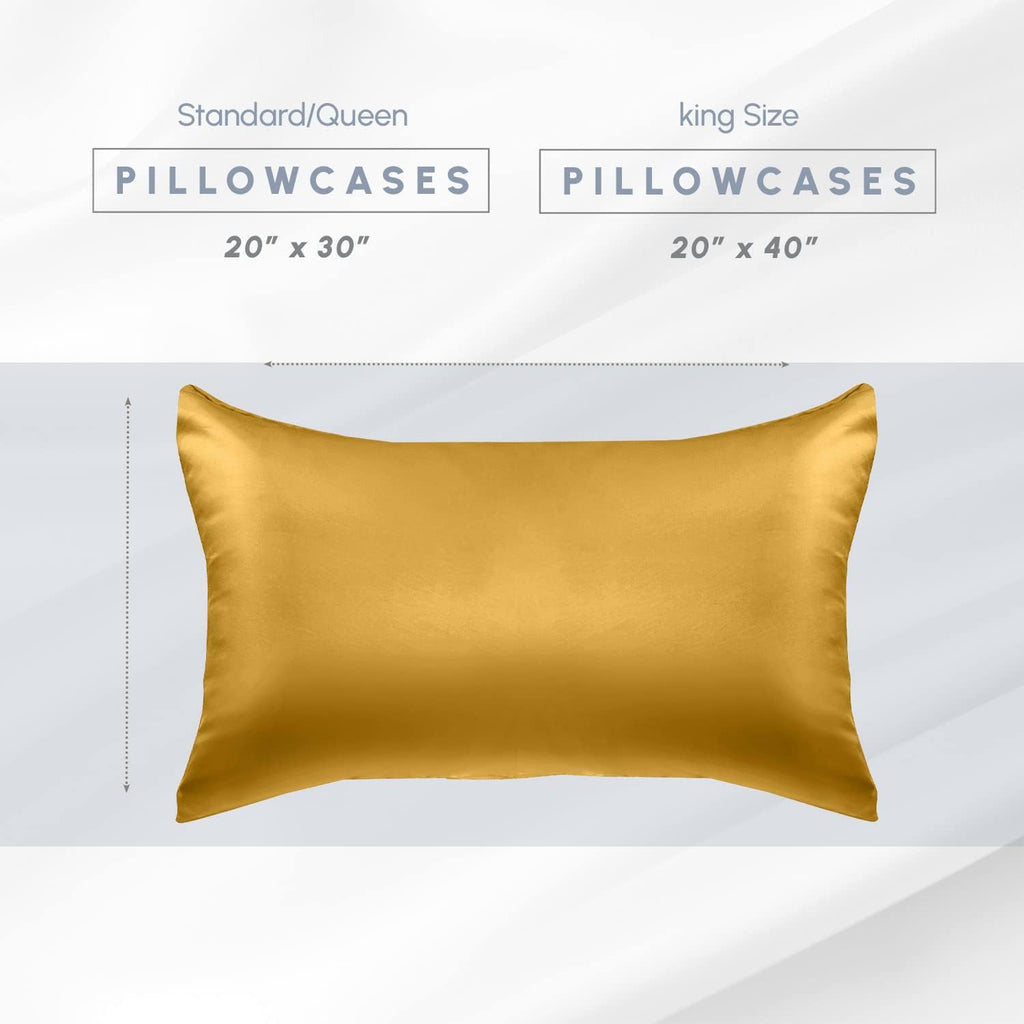 Elegantcomfort Elegant Comfort 2-Pack Cooling Viscose Satin Pillowcase Set with Hidden Zipper Closure, Silky Smooth for Hair and fabric…