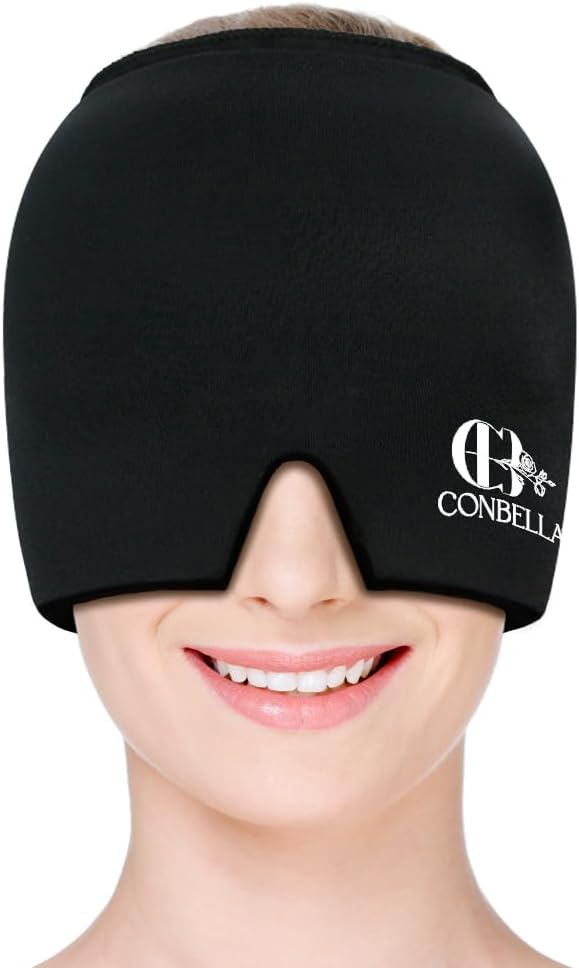 Conbella Migraine Relief Cap, Soothing Headache Ice Face Mask Products, Hot and Cold relaxation, Migraine Headache Relief Cap for…
